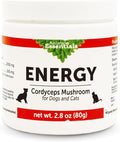 Animal Essentials ENERGY Cordyceps Mushroom Supplement for Dogs & Cats - Support Stamina & Endurance, Healthy Respiratory & Kidney Functions, Antioxidant, Mushroom Powder Extract - 2.8 Oz (Pack of 1)