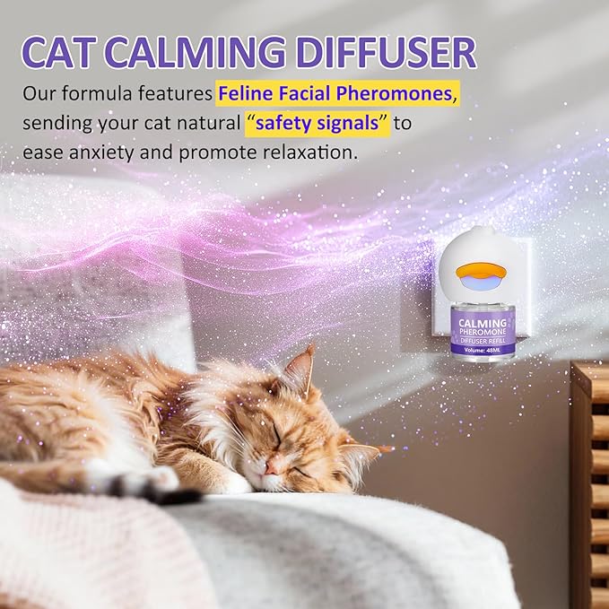 OcePor 1 Refill Solutions,1 Plugs- Cat Pheromones Calming Diffuser Refill, cat Diffuser Calming,pheromone Diffuser to Calm Cats,cat Anxiety Relief