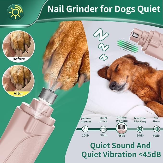 2-in-1 Cat Nail Clippers & Dog Nail Clippers Trimmers for Large Medium Small Dogs Cats Claw Trimmer Quick Sensor and Safety Guard USB Rechargeable with 2 LED Lights Dogs Nail Trimmer