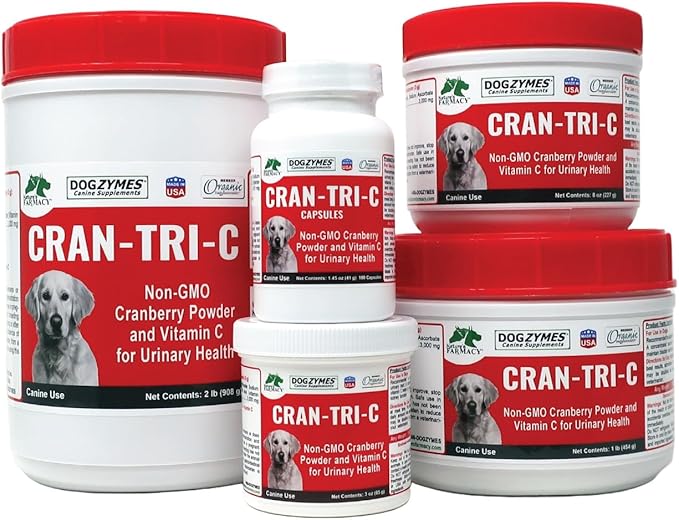 Dogzymes Cran Tri C Urinary Tract Support, Vitamin C Blend, 1418mg per Teaspoon (8 Ounce)