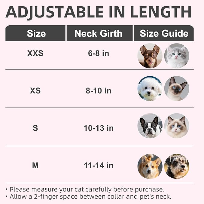 PUPTECK Basic Adjustable Cat Collar with Bling Diamond and Double Bells, for Kitten and Small Puppy, Fashion and Shining Dog Rhinestone Collars, 6-8in, Pink