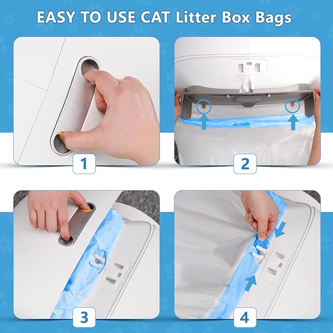 120count Cat Litter Box Liner Automatic Litter Box for Cat Polyethylene Compatible with MeoWant MW-SC01/MW-SC02/ 1.5 Mil Disposable Scent Free 22lb Load - Liners 17.7 x 19.68