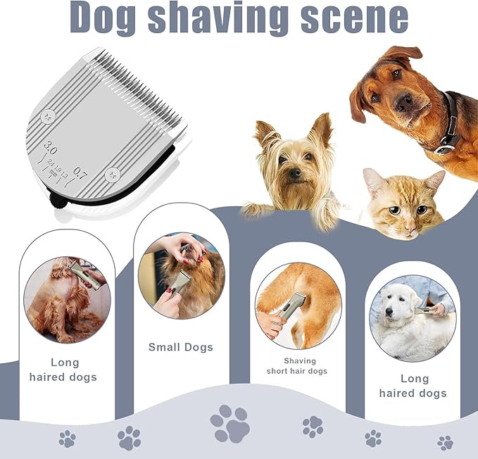Audoc 5 in 1 Blades Adjustable Dog Grooming Replacement Blades Compatible with Wahl Animal Clipper Arco, Bravura, Chromado, Creativa, Figura, and Motion Pet, Dog, and Horse (Silver/1PC)