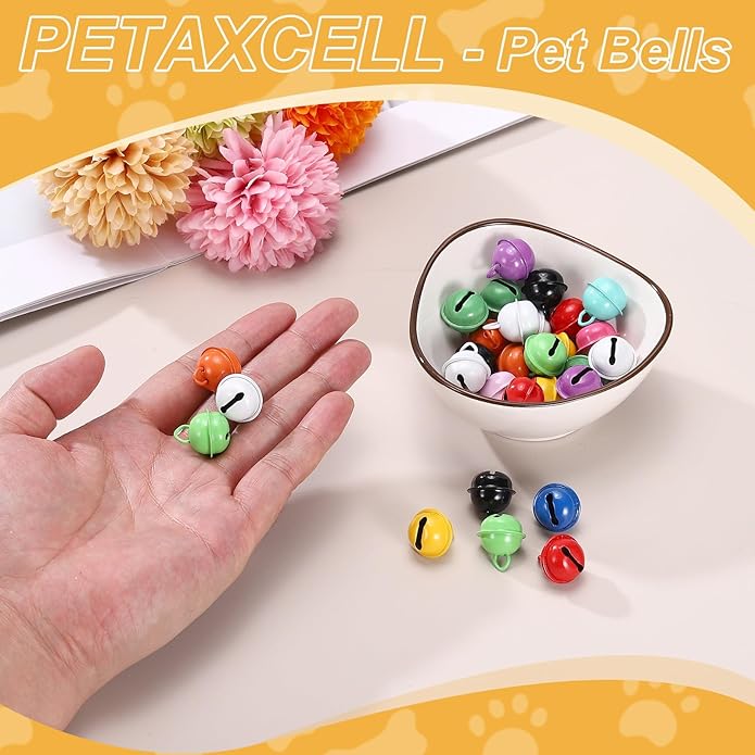 Cat Bells, Small Pet Copper Bells Collars Charm with Key Rings Loud Crisp Sound Anti-Lost Pendant Accessories