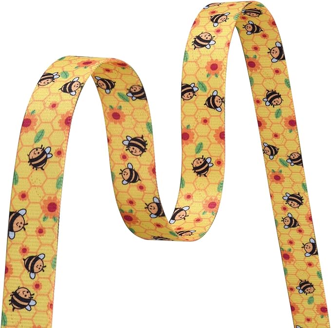Dog Collar and Leash Set with Bohemia Floral Tribal Geometric Patterns - Soft Ethnic Style Collar Adjustable for Small Medium Large Dogs(Bee Set,M)