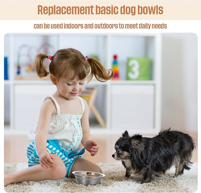 Zhehao 30 Pcs Stainless Steel Dog Bowls Bulk Metal Dog Food and Water Container Replacement Lightweight Pet Bowl for Cage Kennel and Crate(10 oz)