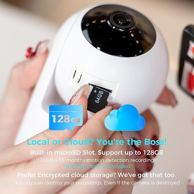 Vicohome 2K Indoor Camera, 5GHz Wi-Fi, Plug-in, AI Tracking, Home Security, Pet/Baby Monitor, 360° View Pan/Tilt, Two Way Audio, Night Vision, Easy to Setup, Audible Alarm, 180 Days Exchange Policy