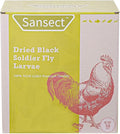 SANSECT 5LB Dried Black Soldier Fly Larvae, 100% Natural Non-GMO Chicken Feed, More Calcium Than Dried Mealworms, High Protein Chickens Treats for Laying Hen, Wild Birds, Ducks