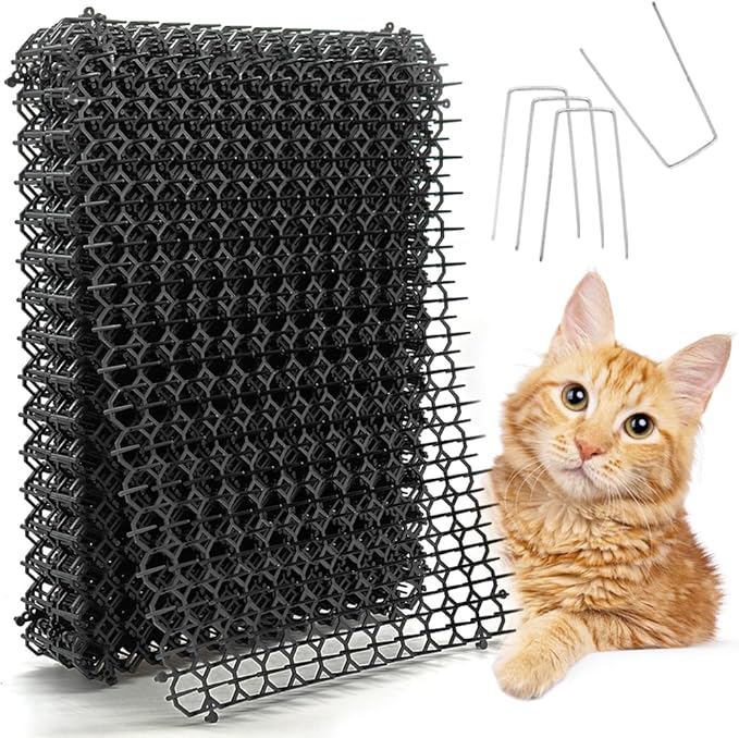 20 Pack Cat Deterrent Mat with Spikes, 16 x 13 inch Humane Cat Repellent Mat to Protect Plants, Sofas & Doorways, Safe & Effective Animal Barrier
