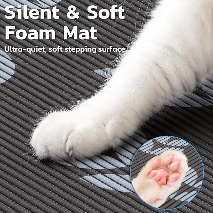 Extra Large Cat Litter Mat, 40x25 Inch Trimable & Soft Foam Pad, Leak-Proof & Non-Slip Bottom, Machine Washable for Easy Clean, Scatter Control Litter Trapper (Chocolate Leaf)