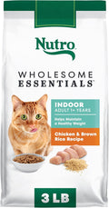 Nutro Wholesome Essentials Indoor Dry Cat Food, Chicken & Brown Rice Recipe, 3 lbs.
