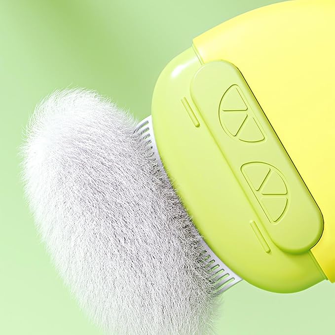 Cat Brush for Shedding – Dual-Function Cat Comb & Small Dog Brush, Furminator for Cats, Fresh Design for Grooming (Yellow)
