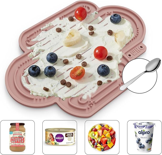 OHMO Lick Mat for Dogs and Cats Large(2 Pack) Cactus Design Easy to Clean Pet Slow Feeder with Suction Cups, for Anxiety Relief and Boredom Reduction