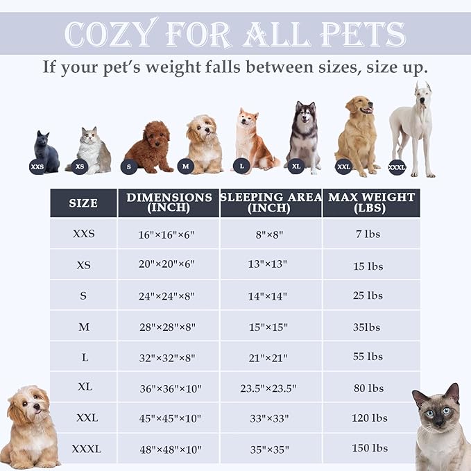 Washable Dog & Cat Bed for Ultra Large Small Medium Size Pet, Calming Donut Round Cute Warming Mat House Supply Indoor, 8 Sized Deal Necessity Essential Furniture for Boy Girl Puppy Kitten kitty