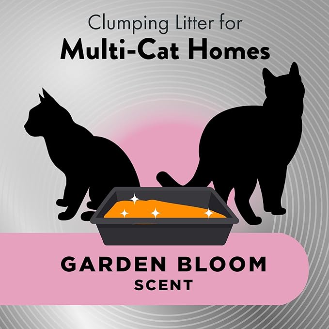 ARM & Hammer Hardball Lightweight Platinum Multi-Cat Clumping Cat Litter Odor Control, Easy No-Mess Scooping, Garden Bloom Scent, 14.5 Lbs.
