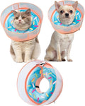 Inflatable Dog Cone Collar with Enhanced Anti-Licking, Soft Neck Donut for Dogs Cats, Recovery Pet Cone Collar After Surgery for Large Medium Small Dogs (Donut Blue, Medium)