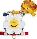 PETHROOM × Wiggle Wiggle Smile We Love Harness Set – Cute Dog Harness with Matching Leash & Backpack, Comfortable Walk & Travel Gear for Small to Medium Dogs, Medium