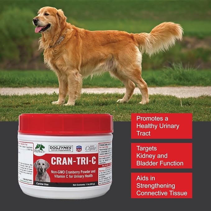 Dogzymes Cran Tri C Urinary Tract Support, Vitamin C Blend, 1418mg per Teaspoon (8 Ounce)