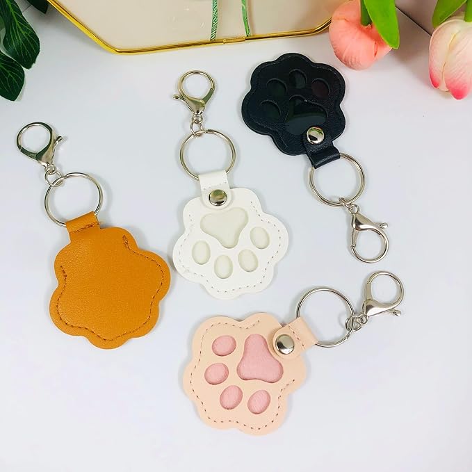 Pet Hair Storage Keychain, Dog Cat Fur Container Collector Keepsake, PU Leather Memorial Keyring, Collar Bag Charms
