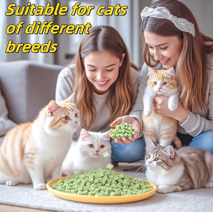 120g/4.23oz Cats Grass Treats Cat Toy for Teeth Cleaning Lickable Catnip Chew Snack for Indoor Fish Oil Flavored Kitty Freeze Dried Food Kitten Grass Teething Stick Hairball Removal Dog Treat