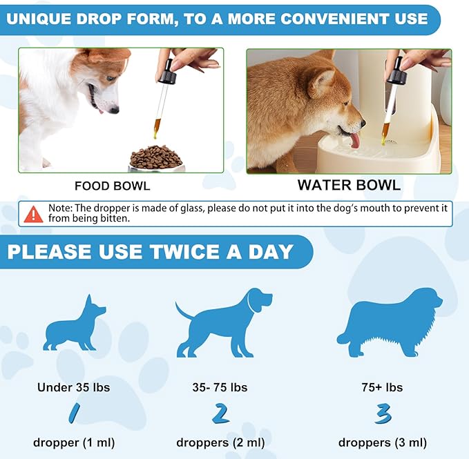 Dog Vitamins D Supplements 2 Fl Oz Liquid Vitamin D for Dogs Strong Bones& Structural Support, Promote Healthy Immune