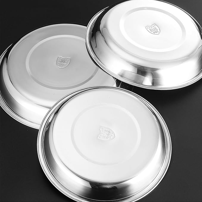 3Packs Cat-Bowls Cat Food Bowl - Thickened 6.2 Inch 304 Stainless Steel Cats Feed Bowl for Indoor Cats Shallow and Wide Whisker Fatigue Relief Pet Feeding Plates for Kitten Puppy Small Dog