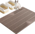 TRZZ XXL Extra Large Cat Litter Mat, Silicone Litter Box Mat for Floor, Waterproof & Non-Slip, Easy to Clean, Cat Litter Trapping Mat & Kitty Litter Catcher for Scatter Control (Brown)