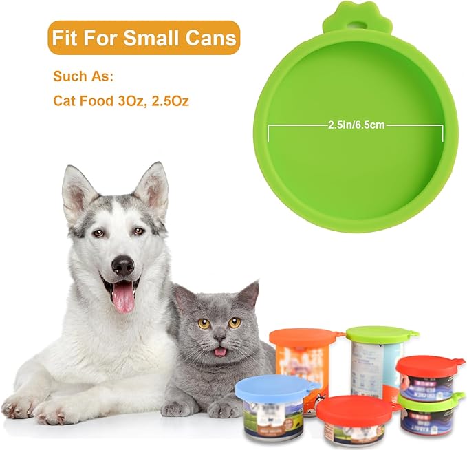 Yobbai Small Cat Food Can Lids for 3 oz & 2.5 oz, Food-Grade Silicone Covers, Color-Coded for Daily Use, BPA-Free, Dishwasher Safe, 9 Pack