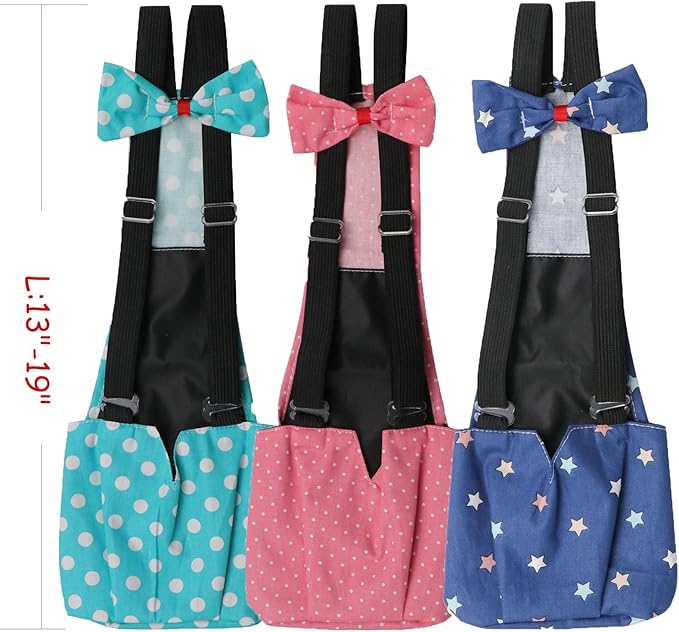 BestParts 3pcs Adjustable Cloth Diaper Wearable Poultry Waterproof Reusable Diapers for Farm Pet Goose/Duck/Chicken Sliding Version (Light Blue+Pink+Blue, L(4.37-11pounds))