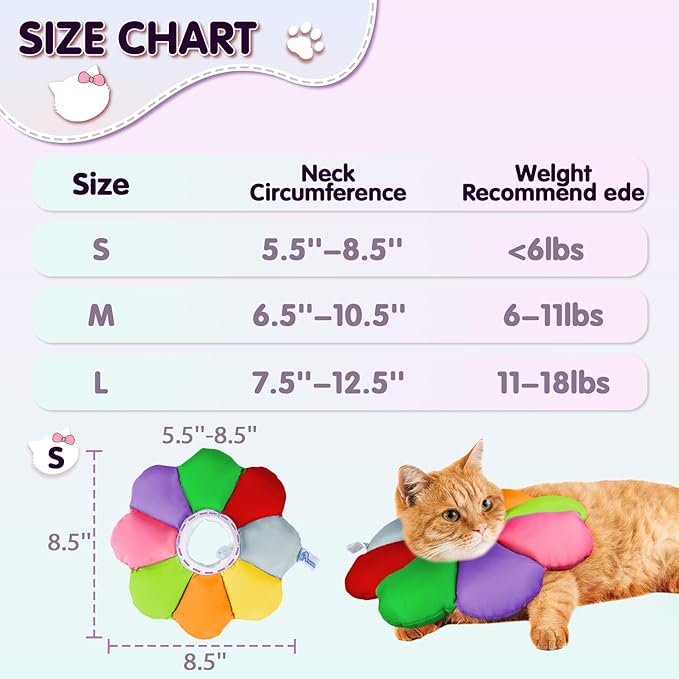 ANWA Cat Cone Collar Soft, Waterproof Cat Recovery Collar, Adjustable Soft Cone for Cats After Surgery