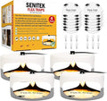4 Pack Flea Traps for Inside Your Home, Original Indoor Flea Light Bed Bug Killer w/ 12 Sticky Pads & 12 Light Bulb Refills Replacement, Odorless Insect Infestation Treatment Trap Lamp for Kid Pet