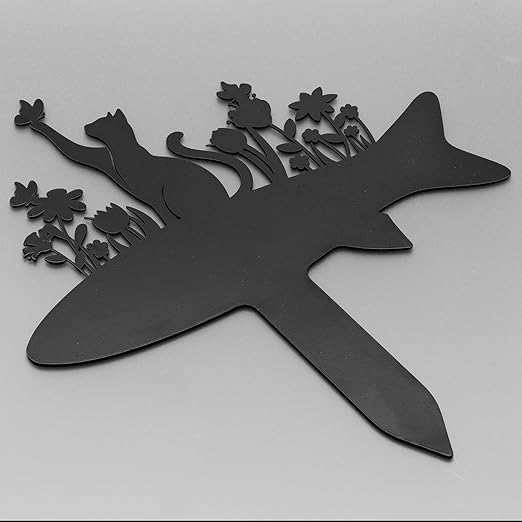Pet Grave Markers Cat,Metal Cat Memorial Garden Markers Decorations for Cemetery,Pets Waterproof Grave Stakes Plaque Pet Headstone Garden Memorial Graves(13.3 x 11.34 in)