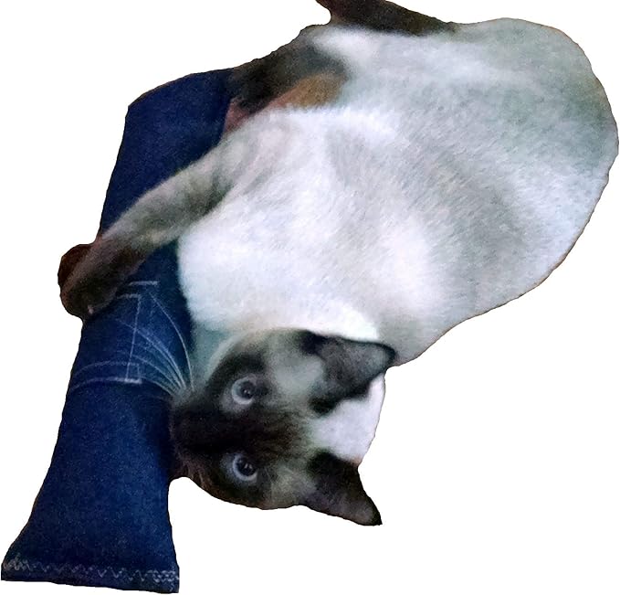 Refillable 15" Catnip Cat Kicker Toy Filled with 1 oz Canadian Catnip, Dark Denim