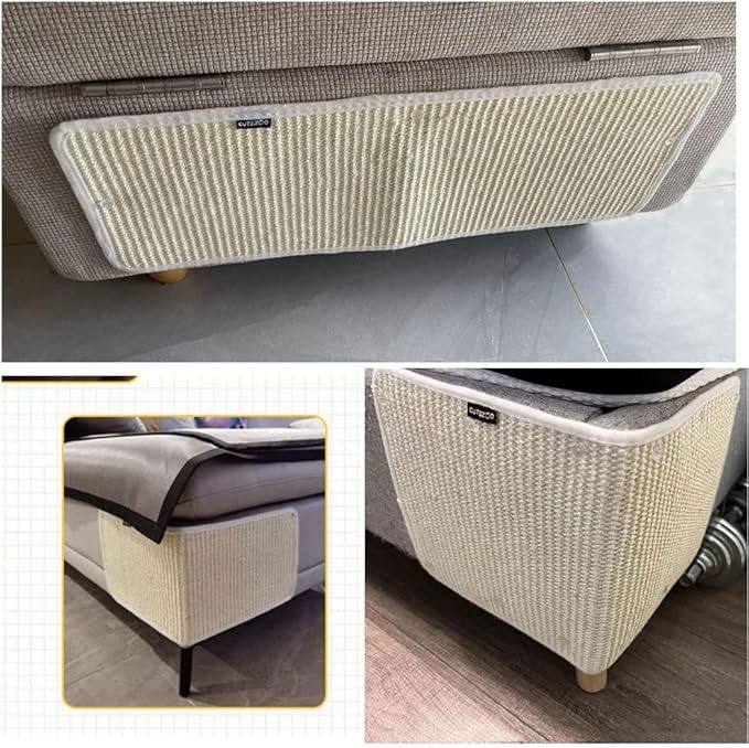 Cat Scratching Pad Natural Sisal Sofa Corner Furniture Protector Scratcher Mats Protecting Carpets and Sofas Couch Corner Furniture Anti-Slip Sisal Cat Repellent Mat for Sofa Bed Desk Legs