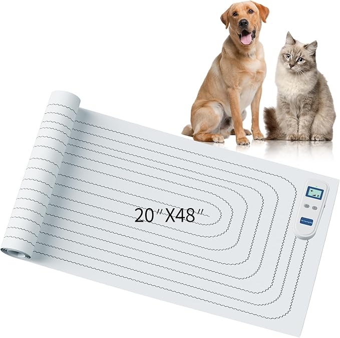 Indoor Pet Training Mat, Rechargeable Electric Shock Mat for Dogs and Cats,Dog Repellent Mat for Couch, Bed, Table - Effective Training & Keep Away Pad (20"X48")