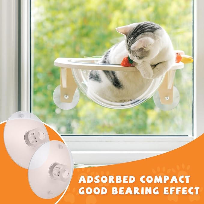 4 Pieces Cat Window Perch Suction Cup Powerful Window Bed Seat Replacement Suction Cup Clear PVC Sucker Pads for Cat Hammocks/Window Seat/Perch