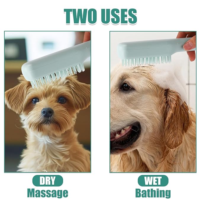 Stretchable Puppy Brush, Small Soft Dog Brush Yorkie Massaging Hair Comb Puppy Hair Grooming Tool for Shin Tzu Maltipoo Kitty Small Rabbit (Blue)
