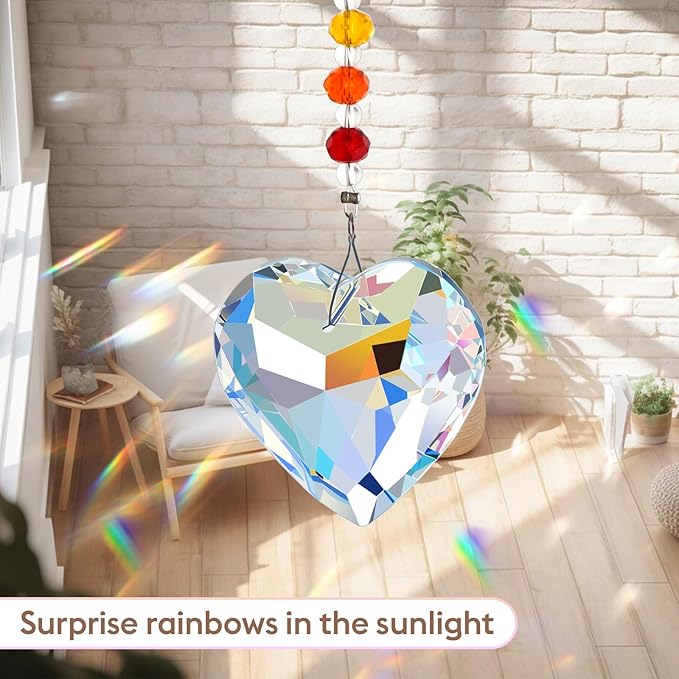 Rainbow Bridge Pets Personalized Crystal Light Catcher Cat/Dog Keepsake Pet Loss Sympathy Gift (Heart)