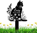 Custom Cat Memorial Grave Marker Stake Personalized Cat Memorial Garden Stake Pet Loss Sympathy Gift Outdoor Memorial Engraved Sign Cat Headstones Metal Sign Pet Plaque Yard Stake