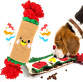 Dog Puzzle Snuffle Mat Toys, Squeaky Enrichment Rope Crinkle Treat Dispensing Tug Toy for Small Medium Large Dog, Boredom and Mental Stimulation Toy, Burrito