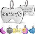 Anavia Personalized Pet ID Tags, Stainless Steel Glossy Laser Engraved Dog Cat Collar Name Tags, Multiple Colors Shapes Sizes (Bow Tie, Regular)