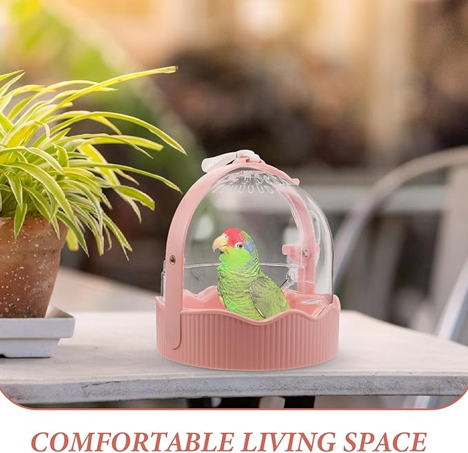 WOONEKY Portable Parakeet Travel Cage Lightweight Breathable Bird Carrier with Large Space for Outdoor Use Suitable for Small Parrots and Parakeets