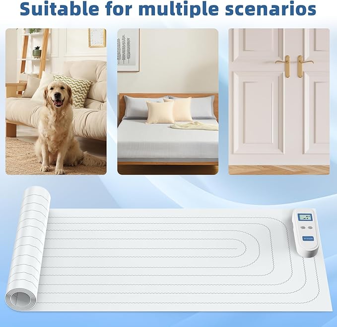 Indoor Pet Training Mat, Rechargeable Electric Shock Mat for Dogs and Cats,Dog Repellent Mat for Couch, Bed, Table - Effective Training & Keep Away Pad (20"X48")