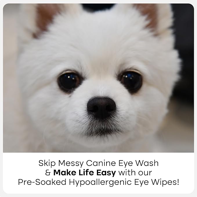 Uproot Clean Cat & Dog Eye Wipes: Hypoallergenic Eye Wipes for Dogs (100ct.) - Gentle & Cleansing Tear Stain Remover for Dogs - Reduce Discharge, Tear Stain Deep Clean Wrinkles Cats