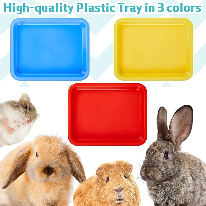 Tessco for you 3 Pcs Kitten Litter Box 17.3 x 13.6 x 1.6 Inch Shallow Low Entry Open Cat Litter Box Waterproof Plastic Small Rabbit Pan Tray Travel Toilet for Senior Cat Kitten Training