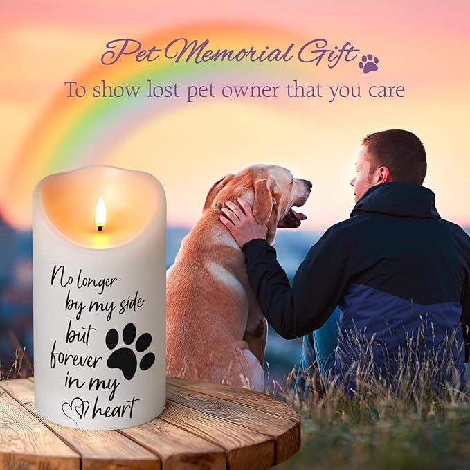 Dog Memorial Gifts for Loss of Dog Sympathy Gift, Sympathy Candle for Cat, Condolence Present for Pet Lovers, Friends to Remember Doggie, Marking Bereavement and Grief(4" x 7")