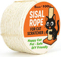Natural Sisal Rope for Cat Scratcher Tree Thick 5-mm 1/5 Inch by 100 Feet, Cat Tower Climbing Twine for Cat Scratching Post Replacement, Scratch Post Repairing, Replace, Recovering and DIY, White