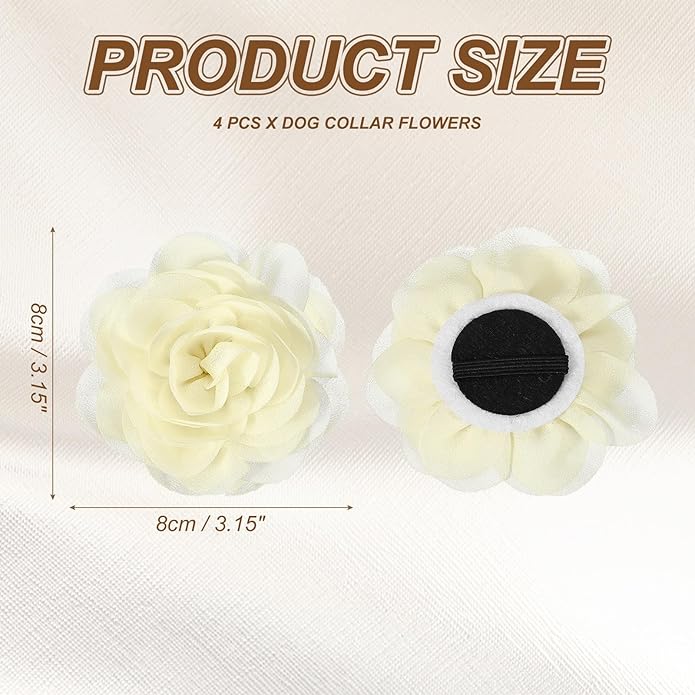 Dog Collar Flowers, Pet Flower Charms Soft Chiffon Cat Collar Bow Tie Floral Grooming Supplies, Intended for Dog