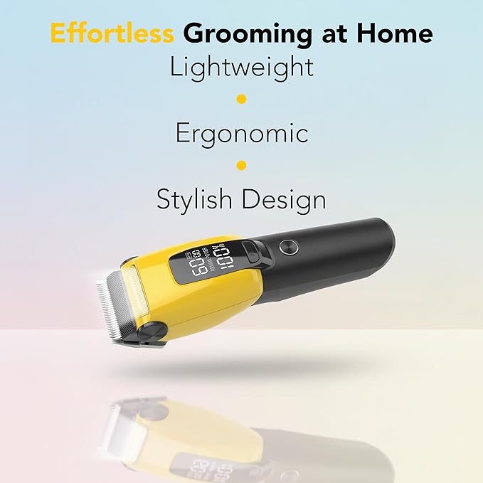HamInWay Cordless Dog Clippers – Quiet Rechargeable Pet Grooming Clippers for Dogs & Cats – Low Noise Hair Trimmer with Stainless Steel Blade – USB Charging – Professional at-Home Grooming