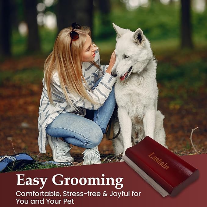 Deshedding Brush for Dogs, Cats & Horse| Pet Grooming Brush | Removes Loose Fur, Dirt & Hair | Detangle | Undercoat | Brown color | Reduces Shedding by 95%